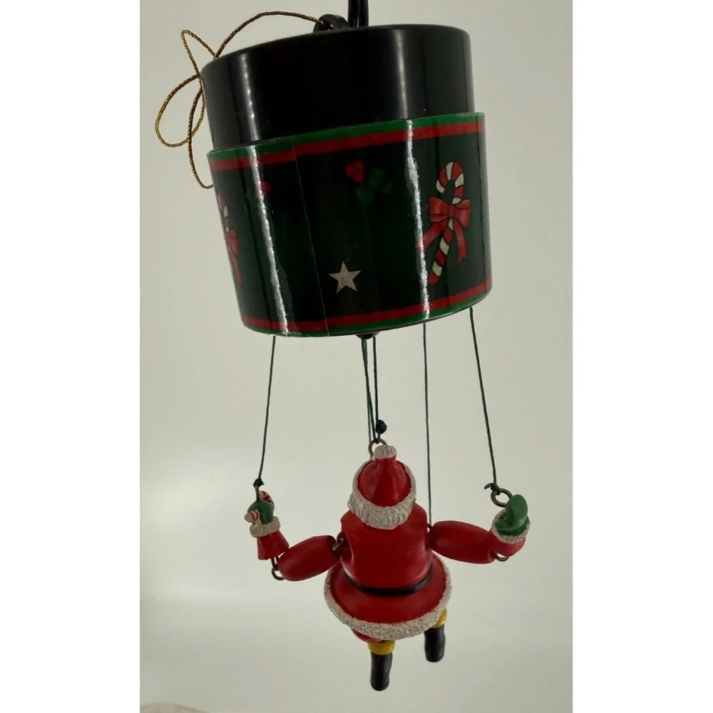 Santa's Action World Merry Marionettes Animated Santa Christmas Ornament Lot 2